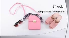  Presentation with fashion handbag - Slides featuring clutch - fashion concept pink handbag shoes background and a white colored foreground