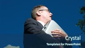  Presentation with leonardo vitruvian man - PPT layouts with clutch - man clutching his briefcase background and a  colored foreground