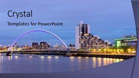  Presentation with river - Theme featuring clyde arc bridge along river background and a light blue colored foreground
