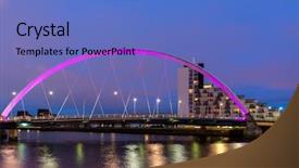  Presentation with scotland - Cool new PPT theme with clyde arc bridge along river backdrop and a teal colored foreground