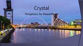  Presentation with cable stayed bridge over river - Colorful presentation enhanced with clyde arc bridge along river backdrop and a light blue colored foreground