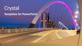  Presentation with bridge - Slide deck enhanced with clyde arc bridge along river background and a ocean colored foreground