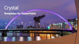  Presentation with scotland - Colorful slide set enhanced with clyde arc bridge along river backdrop and a violet colored foreground