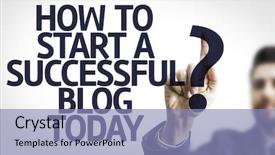  Presentation with blog - Cool new slides with social enterpreneurship - business man pointing to transparent backdrop and a teal colored foreground