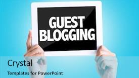  Presentation with no bullying text - Audience pleasing presentation consisting of convivialit - tablet pc with text guest backdrop and a arctic colored foreground