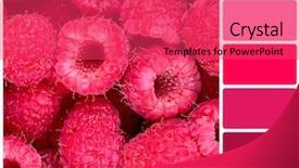  Presentation with pink colour food - PPT theme enhanced with cmyk - background of fresh raspberries background and a red colored foreground