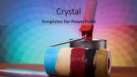  Presentation with paint roller - Slide deck enhanced with cmyk - paint roller tin metal cans background and a teal colored foreground