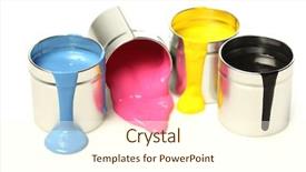  Presentation with paint - Audience pleasing slides consisting of cmyk cans of paint backdrop and a cream colored foreground