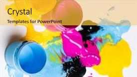  Presentation with color - Audience pleasing presentation consisting of cmyk color background on white backdrop and a yellow colored foreground