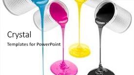  Presentation with ink - Presentation theme featuring cmyk ink color paints background and a white colored foreground