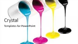  Presentation with ink - Colorful PPT theme enhanced with cmyk ink color paints backdrop and a white colored foreground