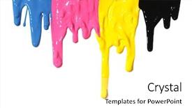  Presentation with dripping paint - Slides consisting of cmyk paint dripping isolated background and a white colored foreground