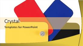  Presentation with pallet - Cool new slides with formica - cmyk pallet isolated backdrop and a yellow colored foreground