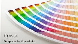  Presentation with color - Slide deck having cmyk-printing-color-swatches background and a light gray colored foreground