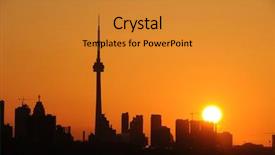  Presentation with toronto - Slide deck enhanced with cn tower in downtown toronto background and a gold colored foreground