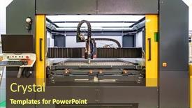  Presentation with industrial power - Beautiful PPT layouts featuring cnc laser cutting of metal modern industrial technology laser cutting works by directing the output of a high-power laser through optics laser optics and cnc computer numerical control backdrop and a tawny brown colored foreground