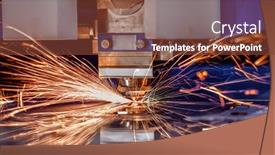 Presentation with laser cutting - PPT theme consisting of cnc-laser-cutting-of-metal background and a tawny brown colored foreground