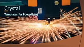  Presentation with laser cutting - Colorful presentation enhanced with cnc-laser-cutting-of-metal backdrop and a navy blue colored foreground