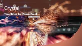  Presentation with laser cutting - Slide set consisting of cnc-laser-cutting-of-metal background and a tawny brown colored foreground