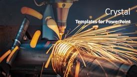  Presentation with laser beam - Presentation consisting of cnc-laser-cutting-of-metal background and a tawny brown colored foreground