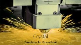  Presentation with laser cutting - PPT theme having cnc-laser-cutting-of-metal background and a gold colored foreground