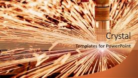  Presentation with laser cutting - Slide deck with cnc laser plasma cutting background and a coral colored foreground