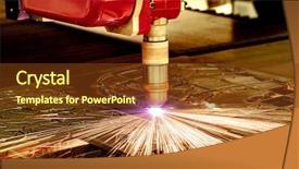  Presentation with laser cutting - Presentation theme enhanced with cnc laser plasma cutting background and a tawny brown colored foreground