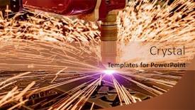  Presentation with laser cutting - Slide set featuring steel heat treatment - cnc laser plasma cutting background and a coral colored foreground