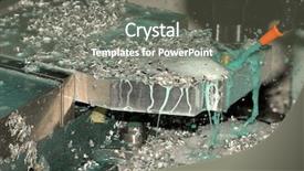  Presentation with cnc lathe machine - PPT theme consisting of cnc lathe - milling machine making part while background and a gray colored foreground