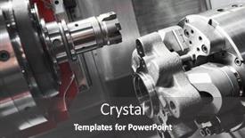  Presentation with lathe - PPT theme consisting of cnc-machine-at-work-cutting background and a dark gray colored foreground