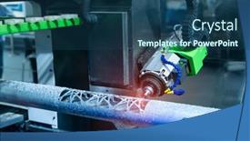  Presentation with cnc cutting machine - Beautiful slides featuring cnc-milling-machine-cutting backdrop and a ocean colored foreground