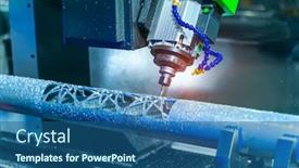  Presentation with mold - Theme with cnc-milling-machine-cutting background and a ocean colored foreground