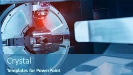  Presentation with milling machine - Theme enhanced with cnc-milling-machine-cutting background and a ocean colored foreground