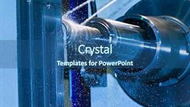  Presentation with heads - Presentation design having cnc milling machine milling heads background and a ocean colored foreground