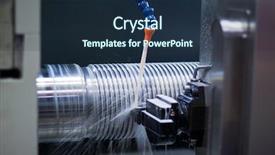  Presentation with cnc machine tool milling - Presentation featuring cnc milling machine milling heads background and a tawny brown colored foreground