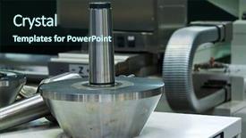  Presentation with cnc lathe machine - Beautiful presentation theme featuring cnc milling machine milling heads backdrop and a  colored foreground