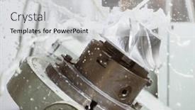  Presentation with milling machine - Theme consisting of cnc-milling-machine-processing-impeller background and a light gray colored foreground