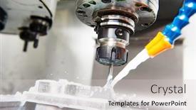  Presentation with lubrication - Presentation featuring cnc-milling-machine-work-coolant background and a light gray colored foreground