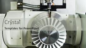  Presentation with precision - Audience pleasing PPT theme consisting of cnc-milling-machine-work-precision backdrop and a light gray colored foreground