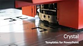  Presentation with sheet industry - Slide set with cnc sheet metal stamping background and a tawny brown colored foreground