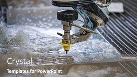  Presentation with water jet technology - PPT theme consisting of cnc-water-jet-cutting-machine background and a gray colored foreground