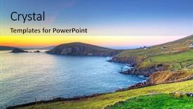  Presentation with dog cat sunset - Presentation theme having co kerry at sunset ireland background and a teal colored foreground