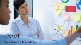  Presentation with ceiling designs abstract architecture white - Theme with co teaching - female graphic designers disussing background and a light blue colored foreground