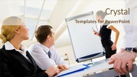  Presentation with whiteboard - Cool new presentation theme with co teaching - photo of successful manager standing backdrop and a cream colored foreground