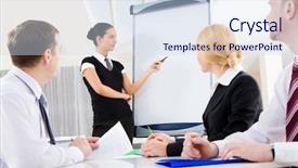  Presentation with whiteboard - Presentation with co teaching - smart and confident employee pointing background and a sky blue colored foreground