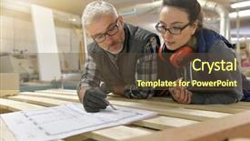  Presentation with wood industry - Cool new slides with co teaching - wood industry technicians working together backdrop and a tawny brown colored foreground