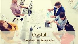  Presentation with team work - Theme enhanced with co work - business startup and people concept background and a cream colored foreground