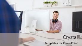  Presentation with education technology - Colorful PPT theme enhanced with co workers - business startup education technology backdrop and a  colored foreground