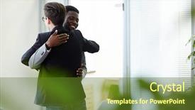  Presentation with happy birthday mama greeting card - Presentation consisting of co workers - happy colleagues greeting one another background and a tawny brown colored foreground