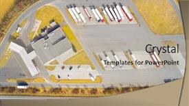  Presentation with parking lot - Presentation theme with co2 - aerial view of parking lot background and a mint green colored foreground